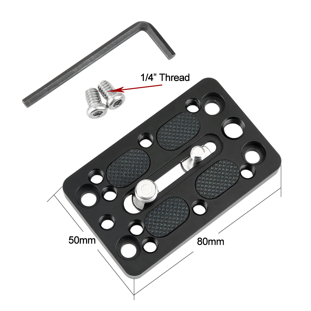 15mm Rods Fotosnow Mini Chesse Plate Universelle avec 1/4 et 3/8 Filetages pour Camera Rig bras articulés convertisseur Boxe enregistreurs audio Batteries